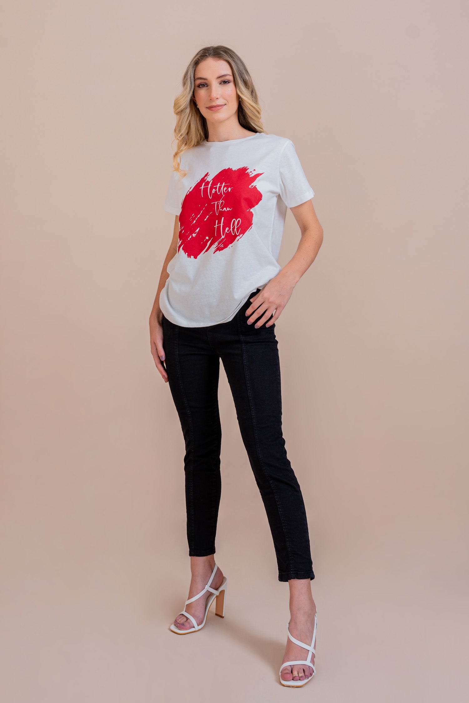 White Hotter than Hell Print T-shirt - Hustle N Holla
