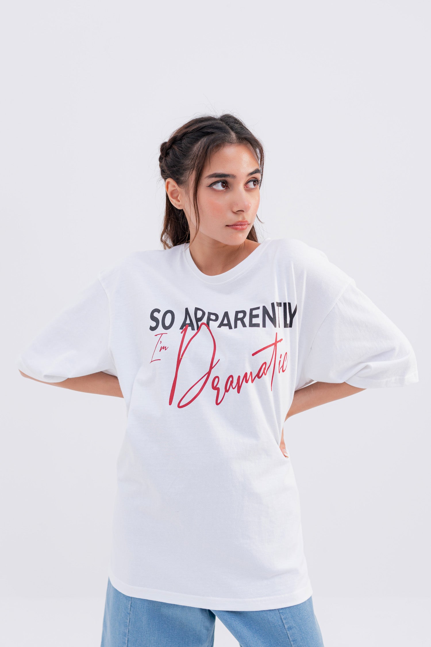 White Graphic Minor Fault Oversized T-shirt - Hustle N Holla