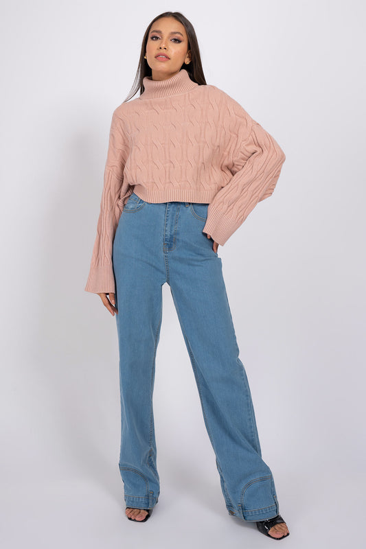 Blush Pink Loong Sleeve Jumper - Hustle N Holla