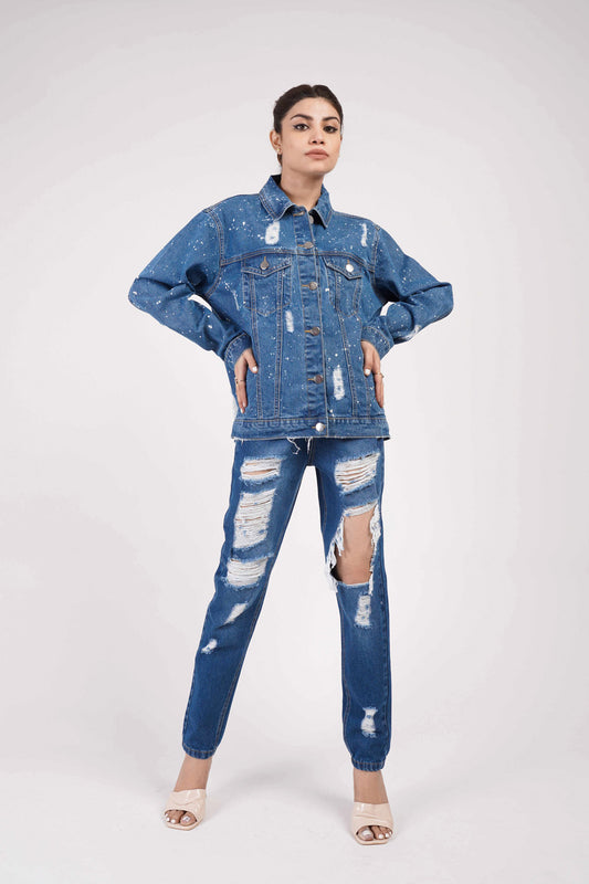 HNH Luisa Denim Jacket - Hustle N Holla