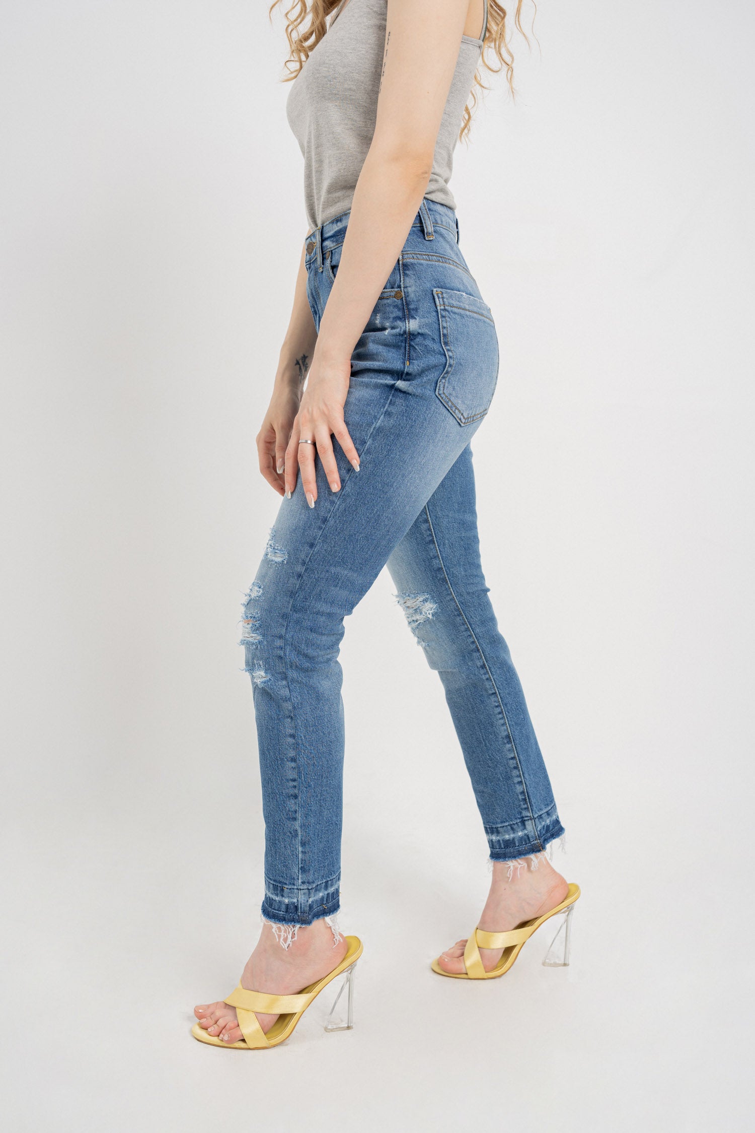 Faded Ripped Skinny Jeans - Hustle N Holla