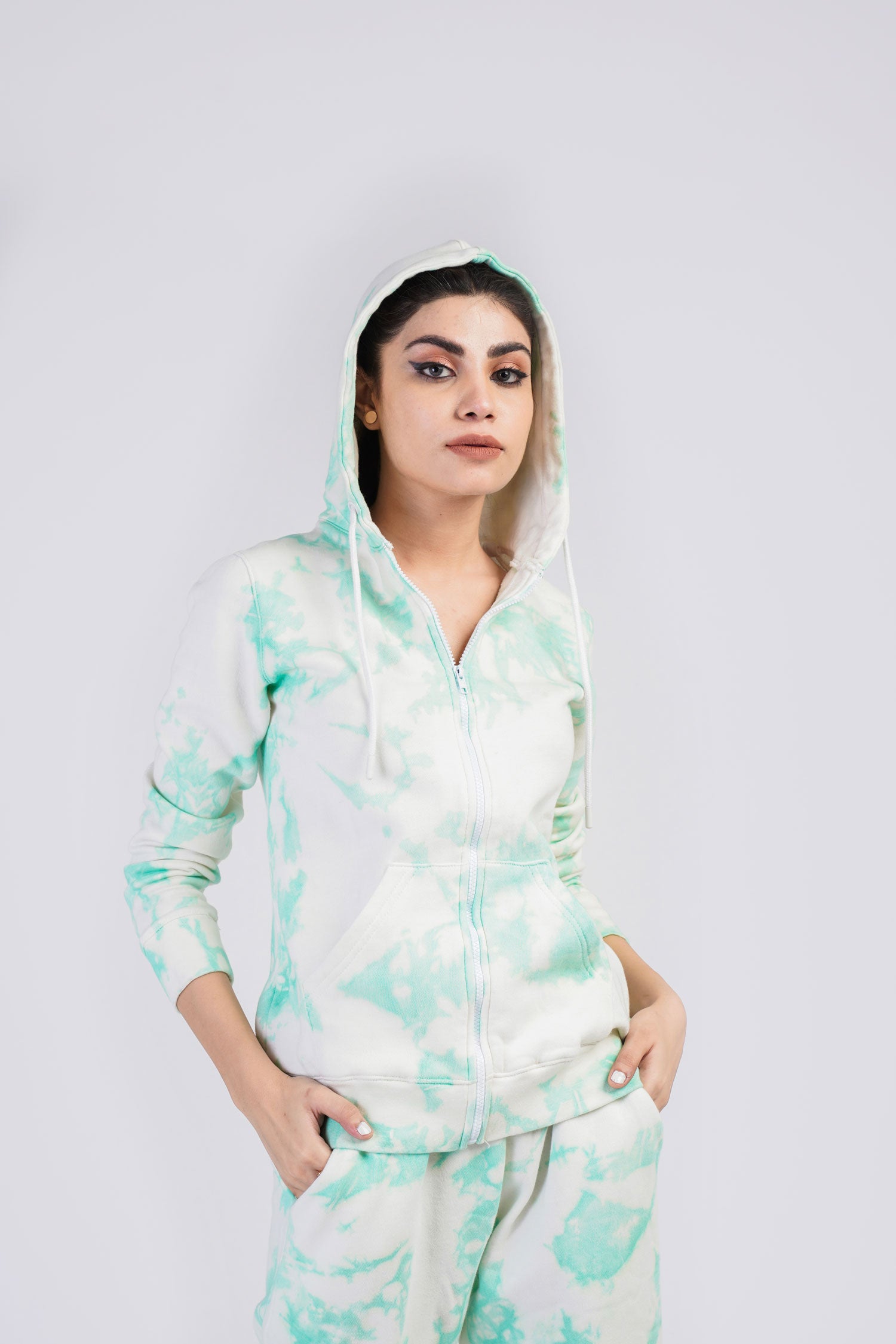 Tie Dye Sea Green Hoodie