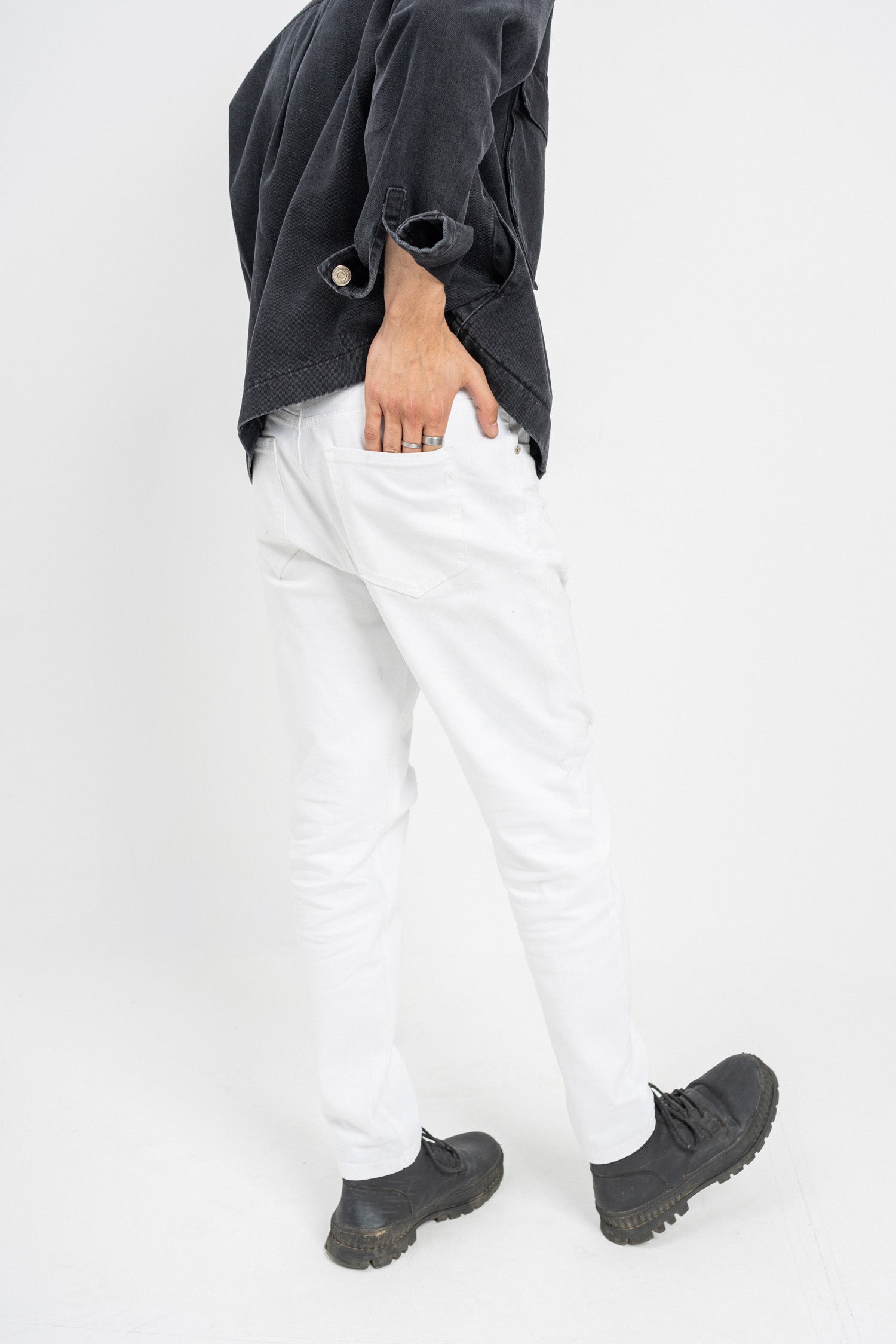 HNH Raw White Fit Jeans - Hustle N Holla
