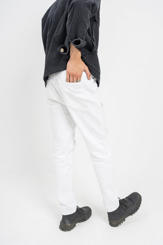 HNH Raw White Fit Jeans - Hustle N Holla