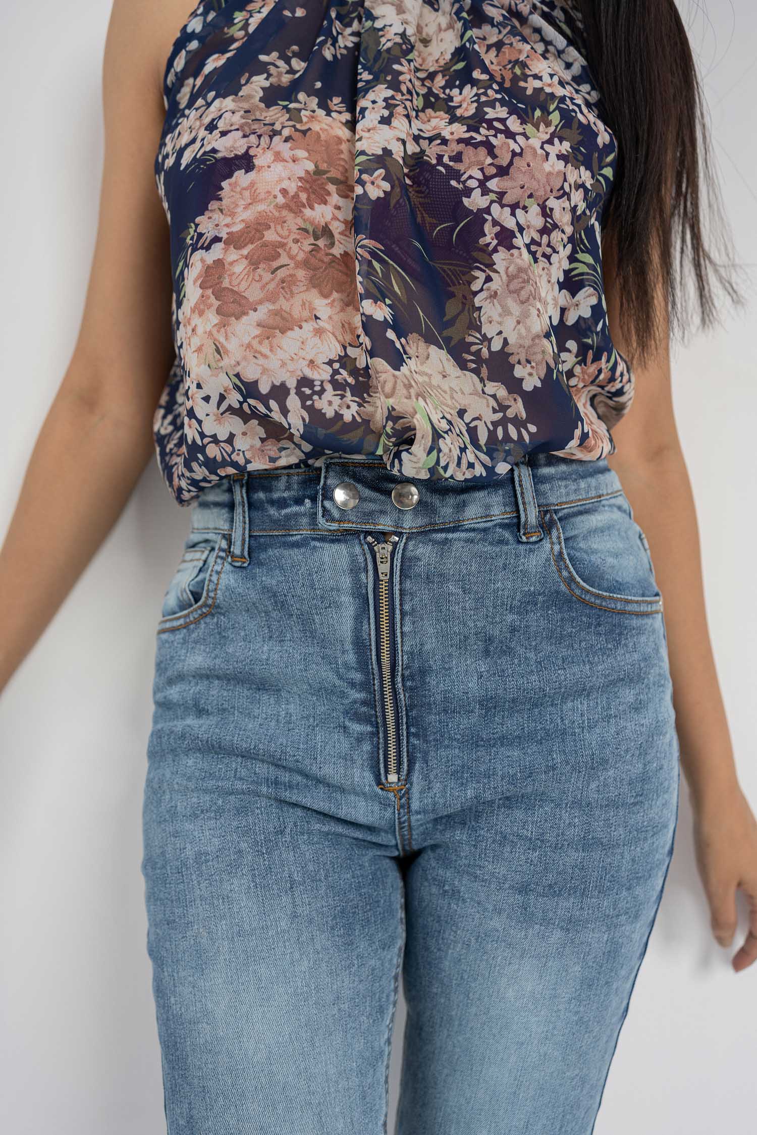 HNH Faded Blue Skinny Fit Minor Fault Jeans - Hustle N Holla