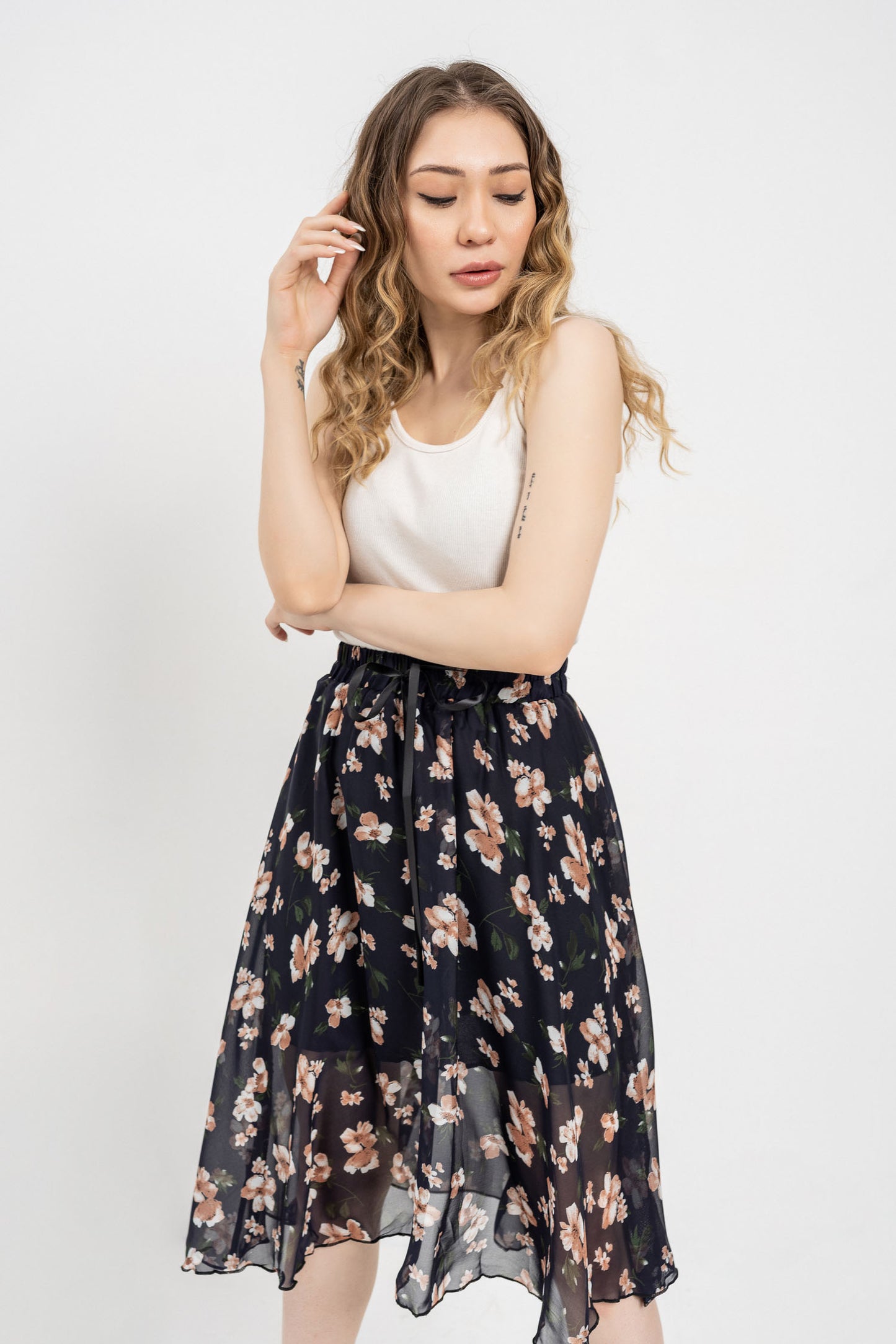 Floral Printed Skirt - Hustle N Holla