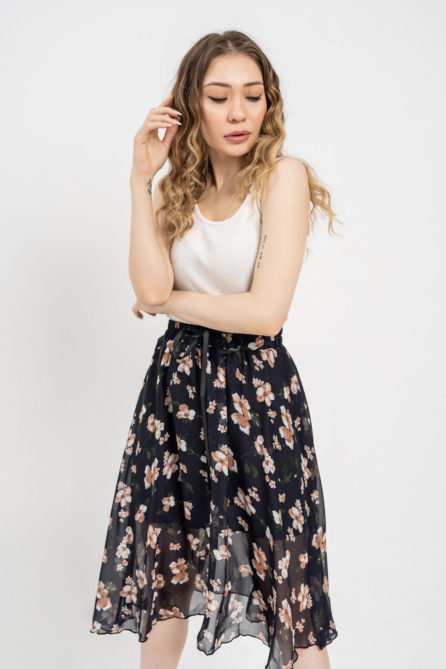 Floral Minor Fault Printed Skirt - Hustle N Holla