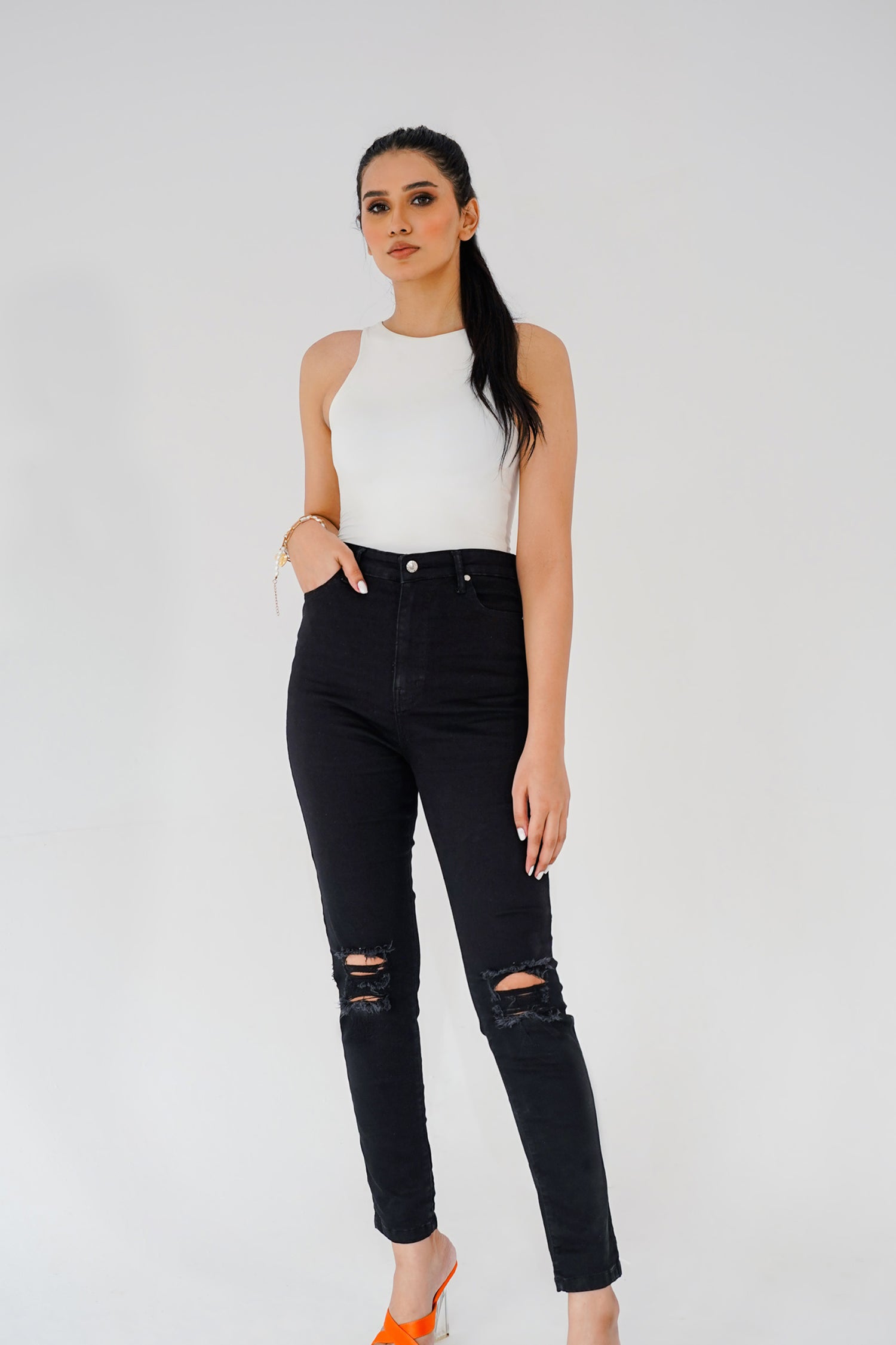 Tall Black Ripped Jeans