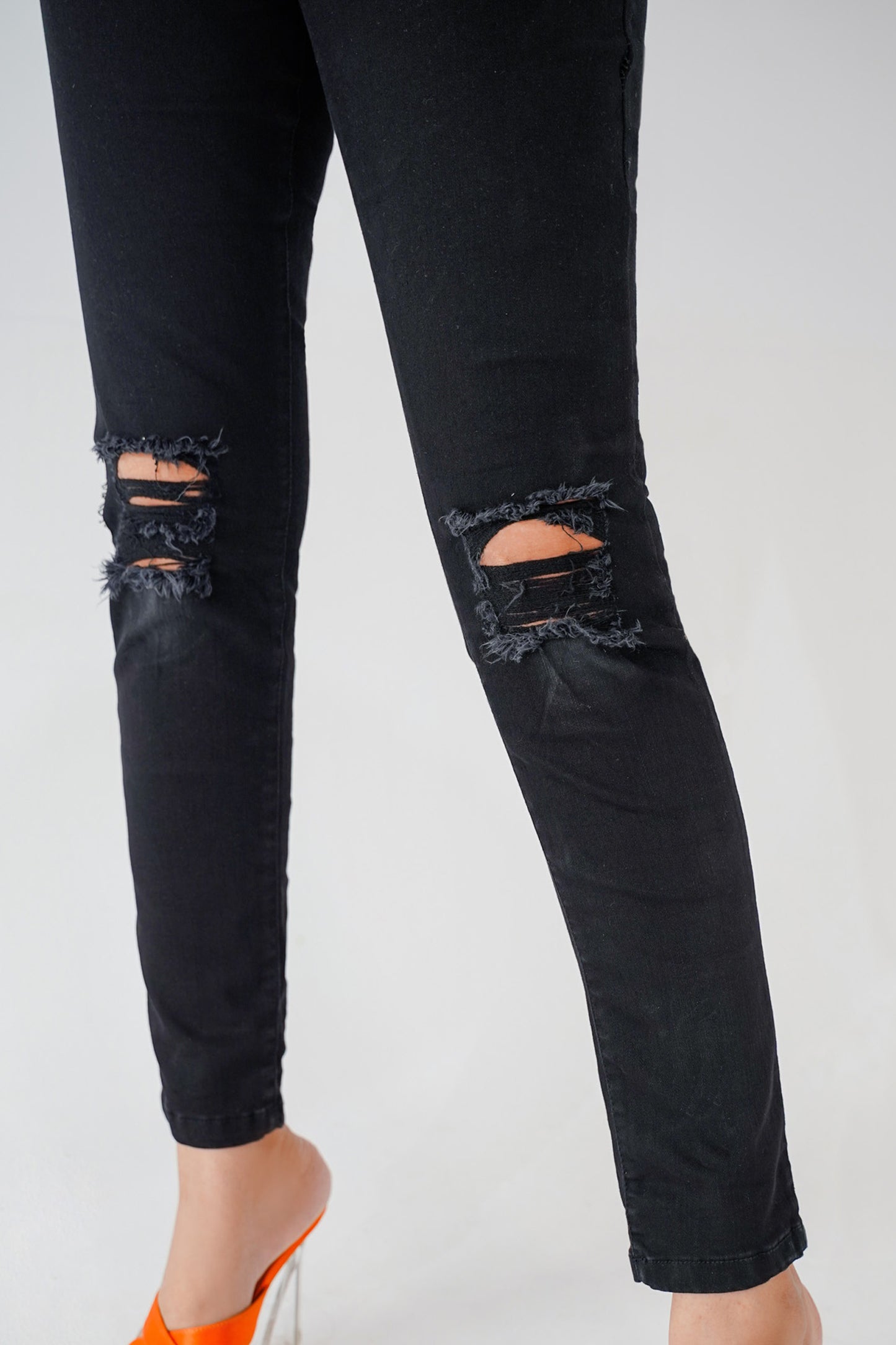 Tall Black Ripped Jeans - Hustle N Holla