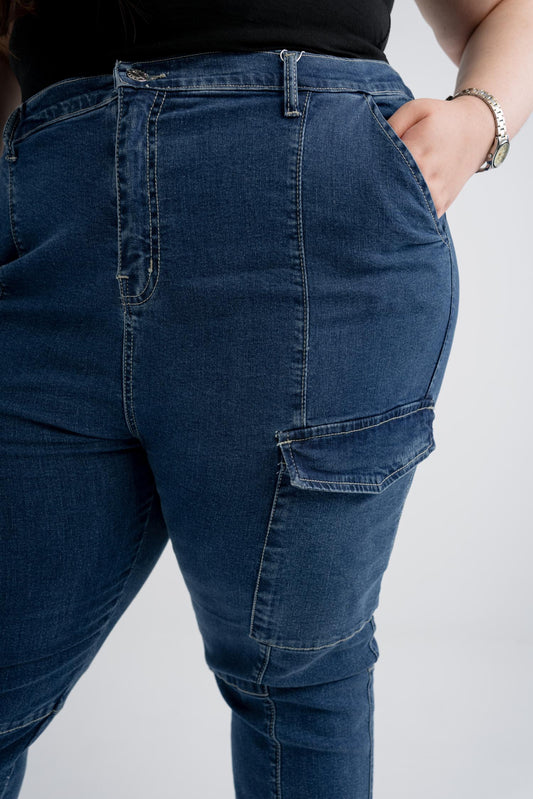Deep Blue Cargo Plus Size Jogger - Hustle N Holla