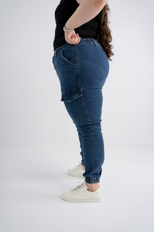 Deep Blue Cargo Plus Size Jogger - Hustle N Holla