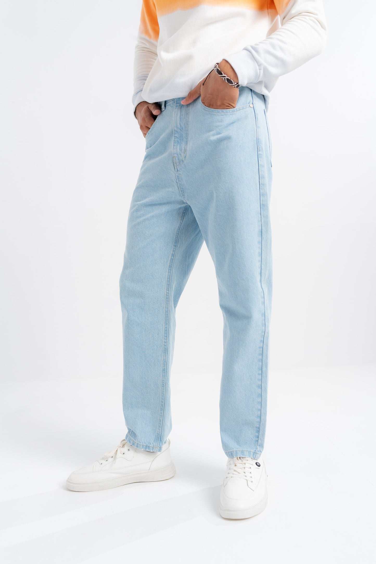 Blue Relax Cropped Jeans
