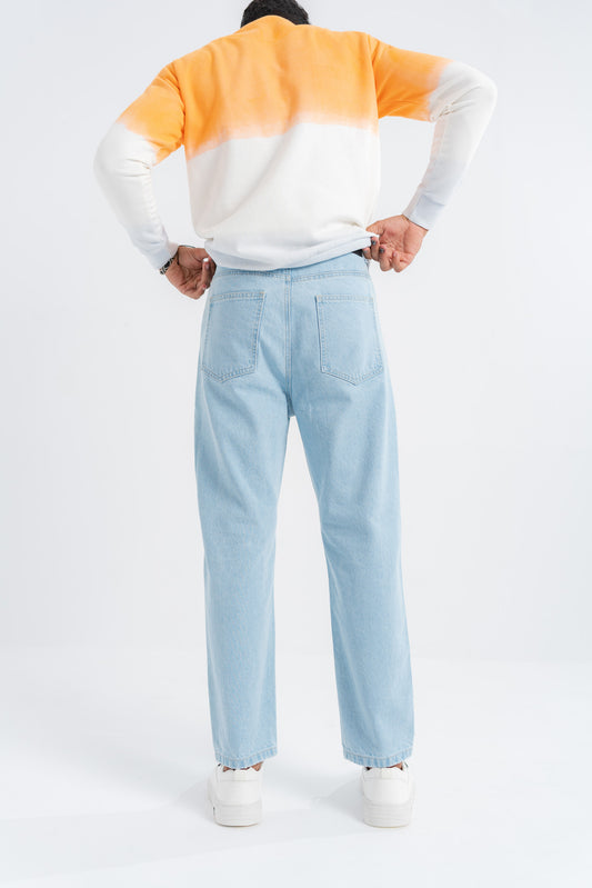 Blue Relax Cropped Jeans