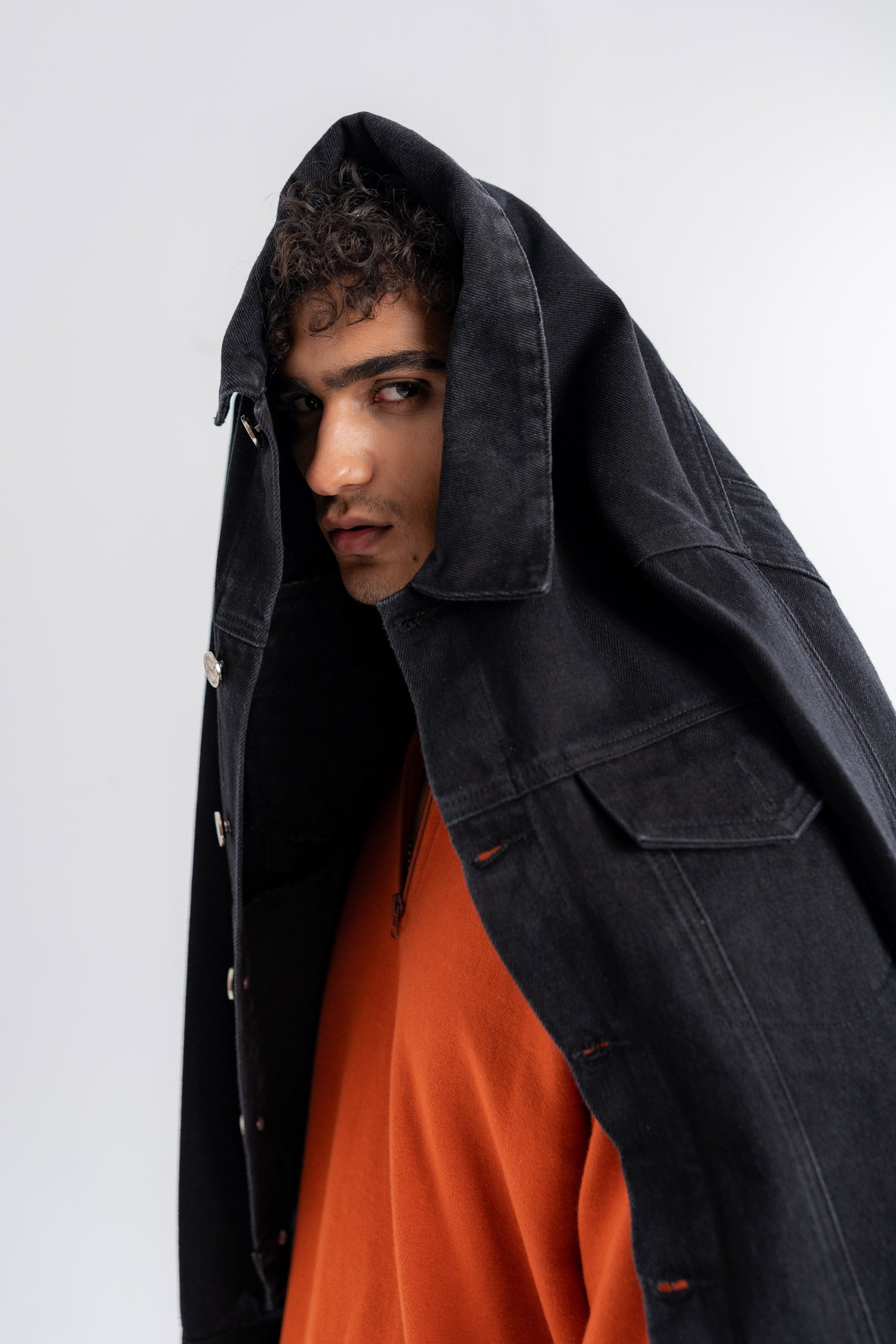 Black Printed Denim Jacket - Hustle N Holla