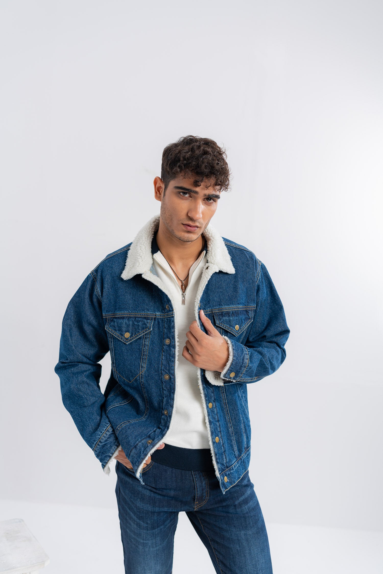 Sherpa Denim Jacket - Hustle N Holla