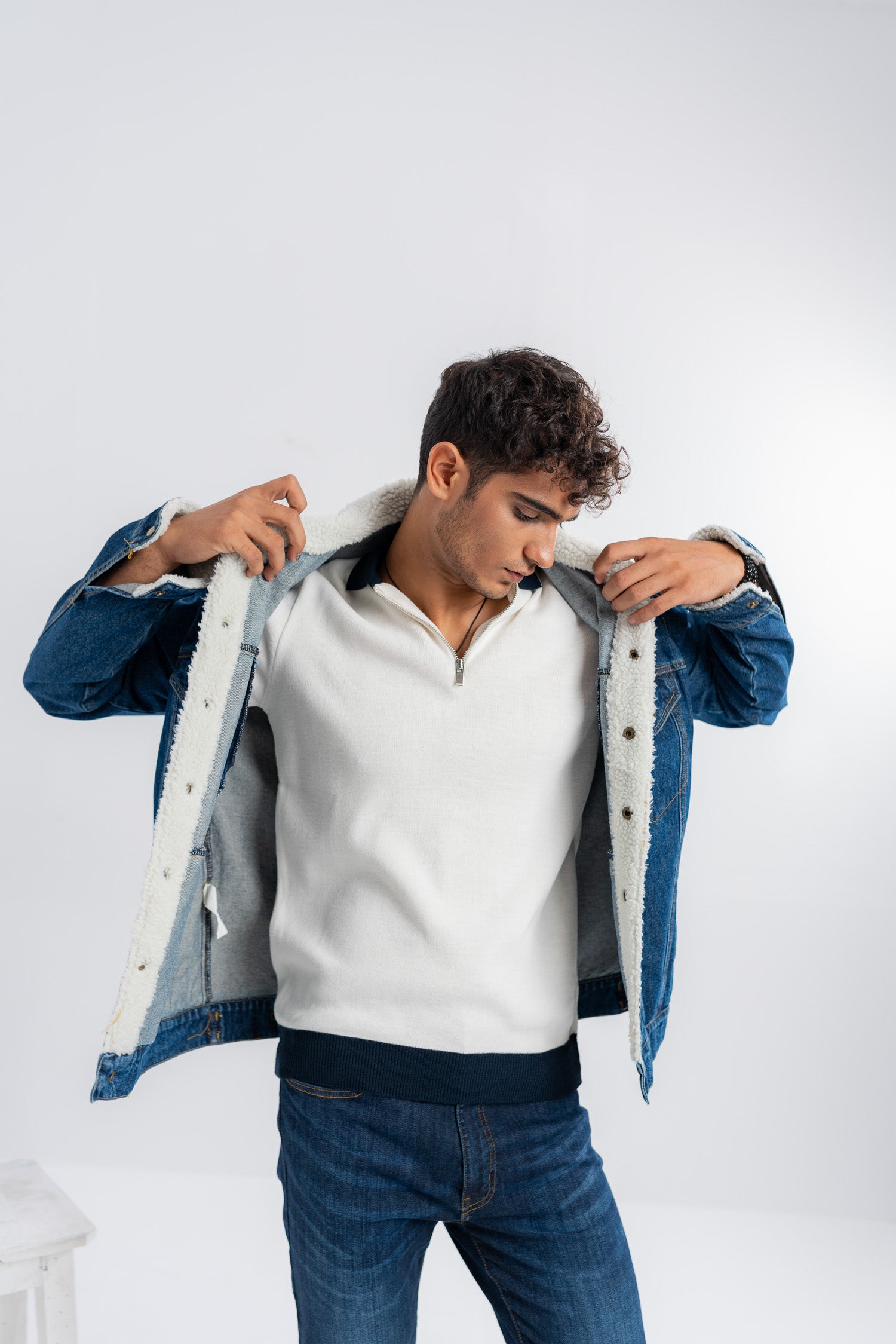 Sherpa Denim Jacket - Hustle N Holla