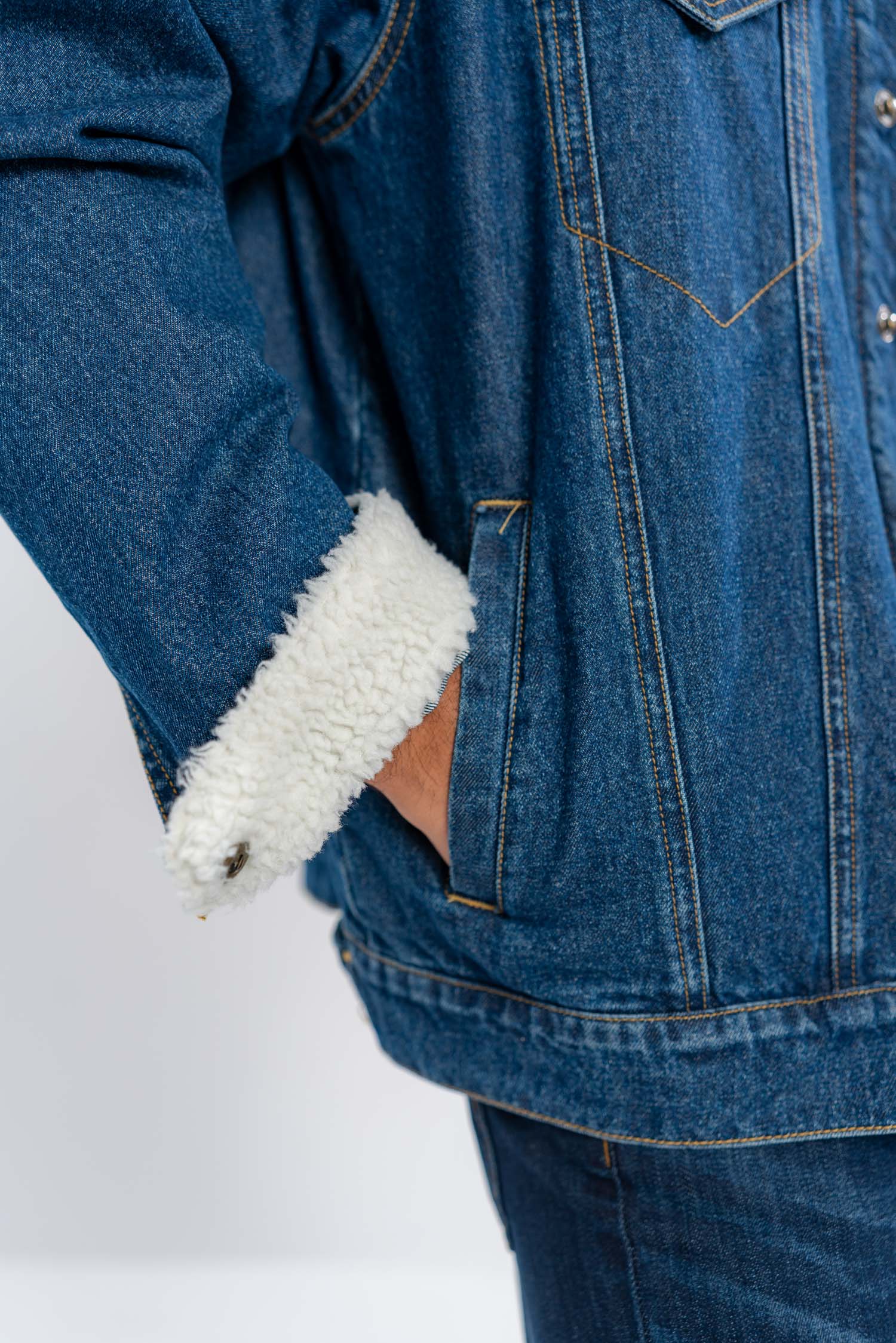 Sherpa Denim Jacket - Hustle N Holla