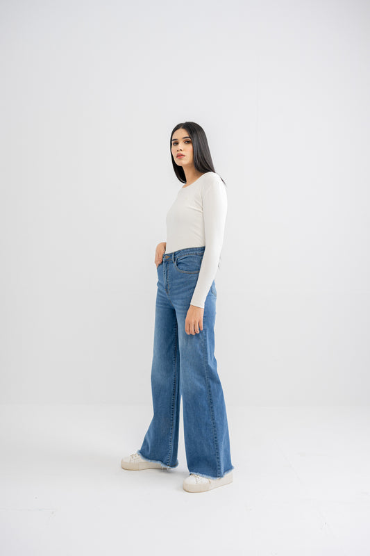 Blue Wide Leg Jeans