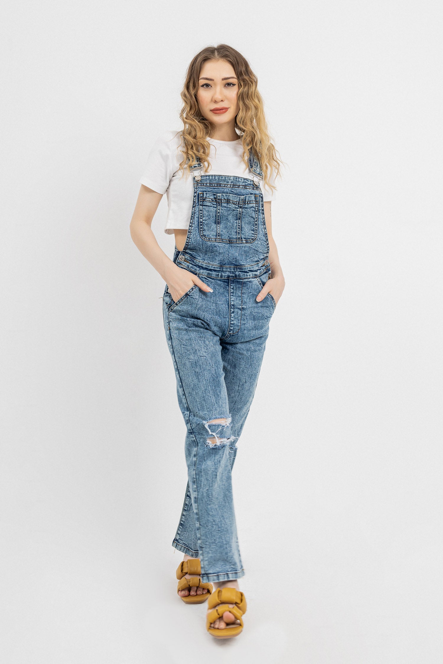 Mid Blue Wash Denim Dungaree