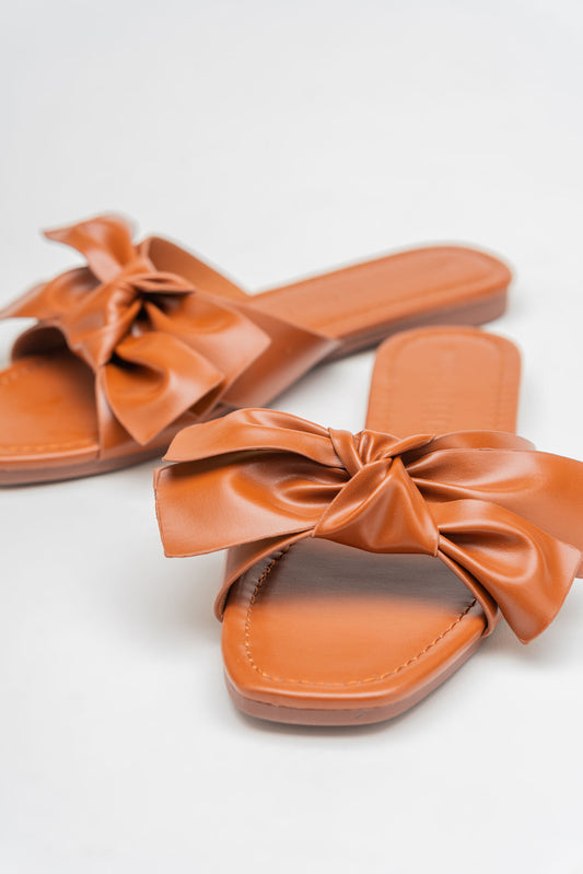 Brown Bow-Knot Detail Flats