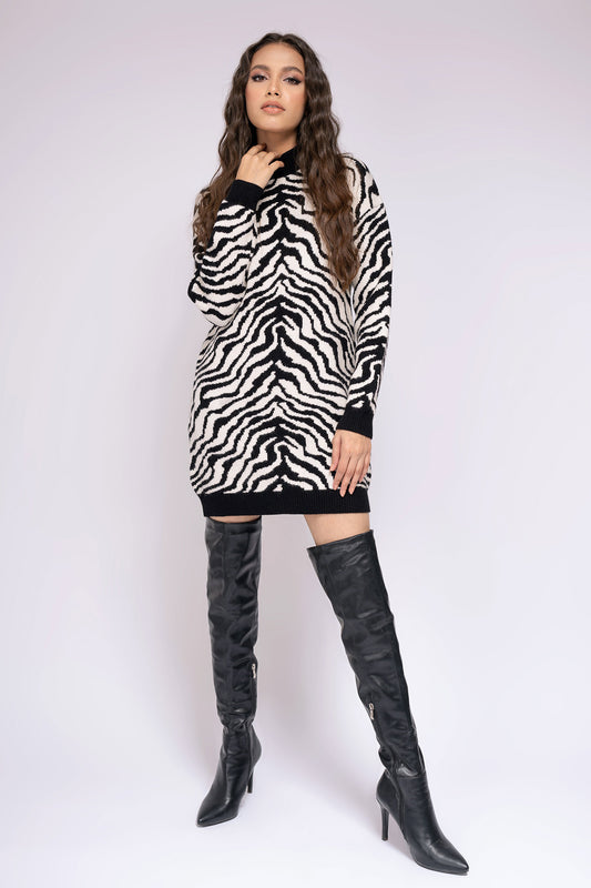 Zebra Print Loong Sleeve Jumper - Hustle N Holla
