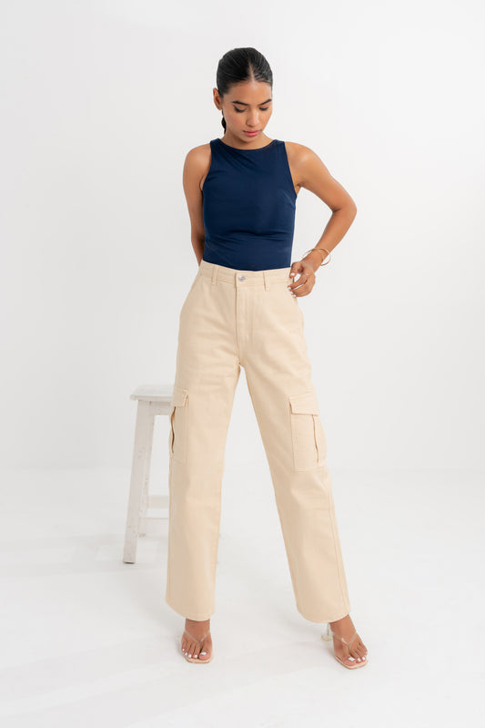 Navy Sleeveless Bodysuit - Hustle N Holla