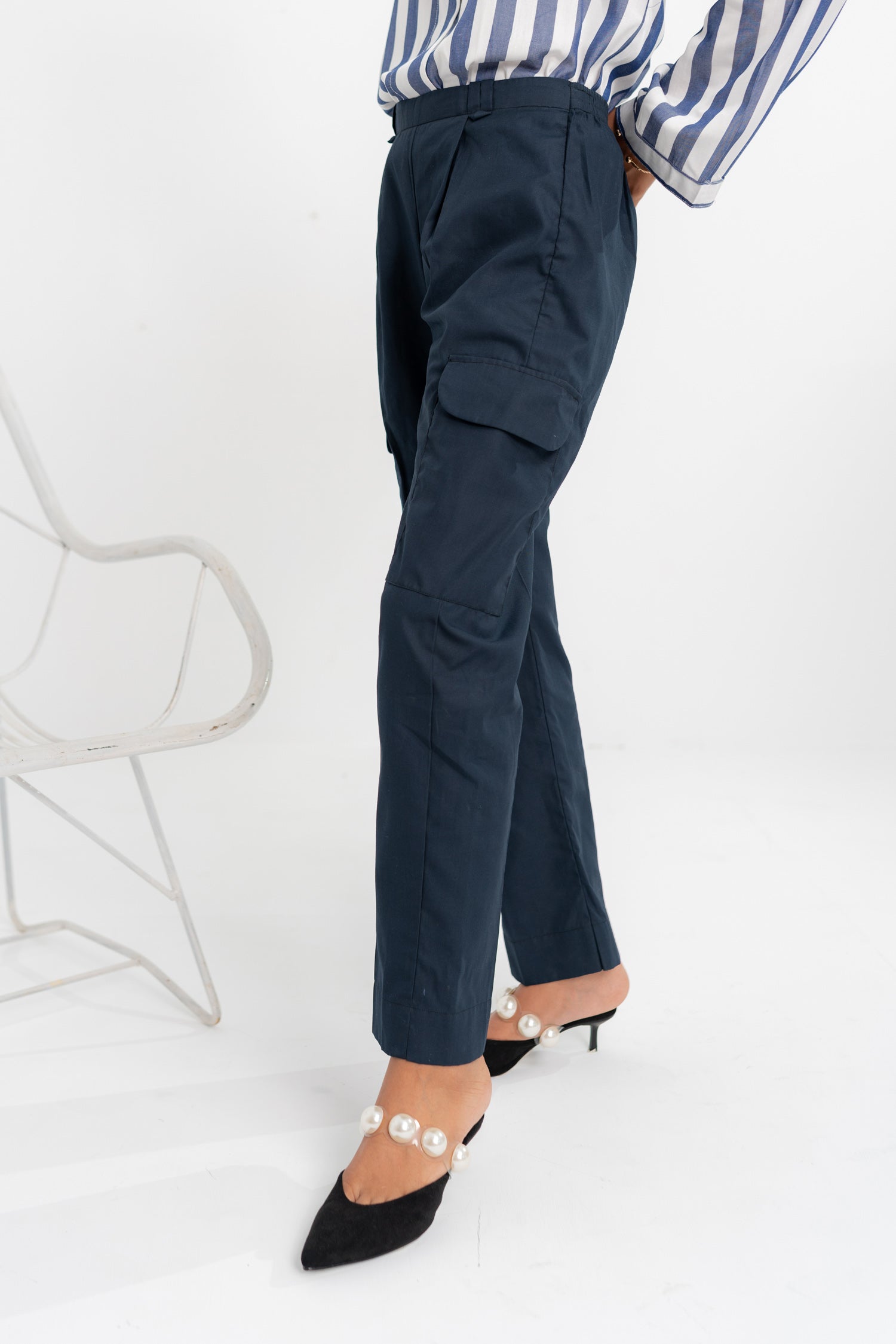 Navy Straight Fit Trouser - Hustle N Holla