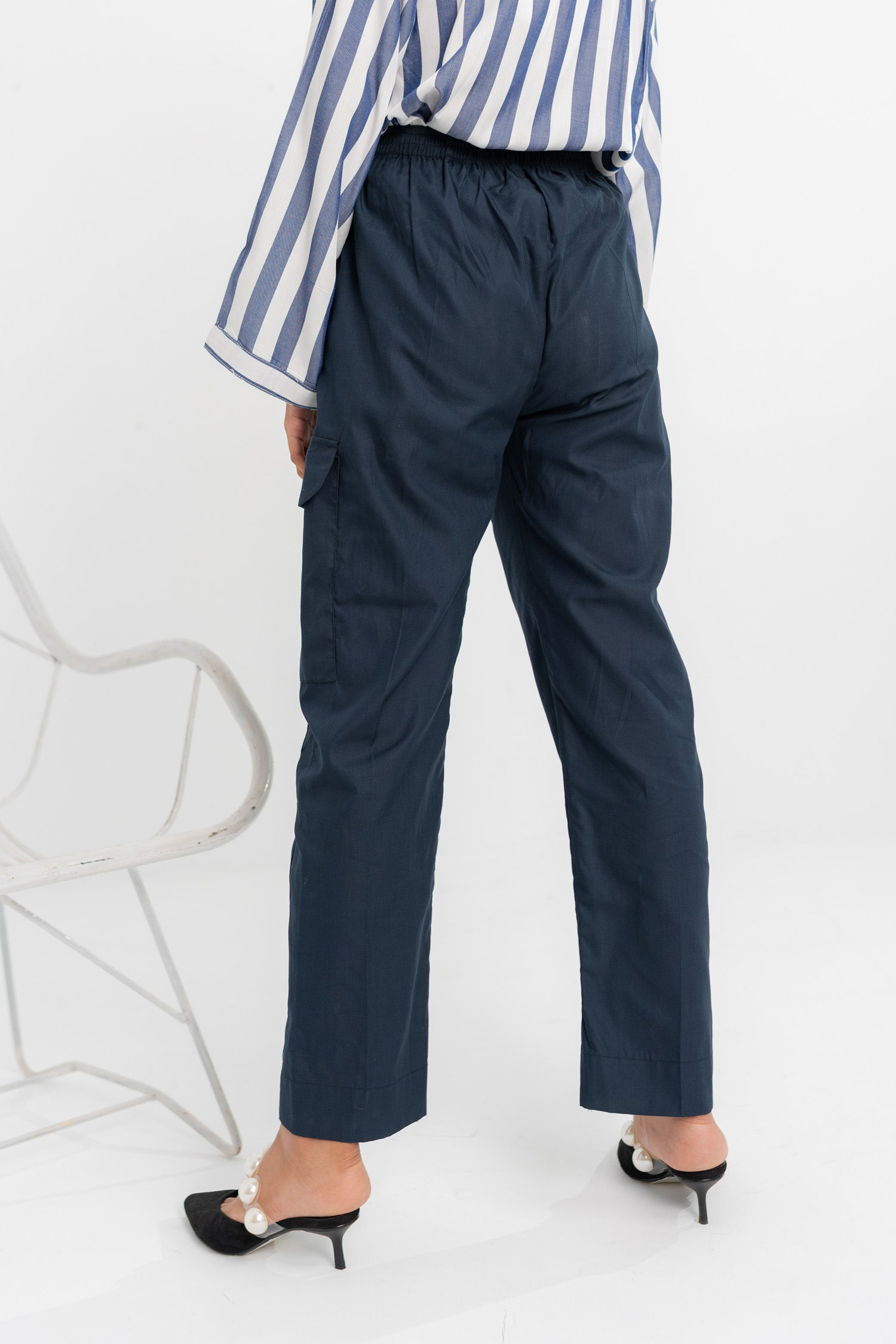 Navy Straight Fit Trouser - Hustle N Holla