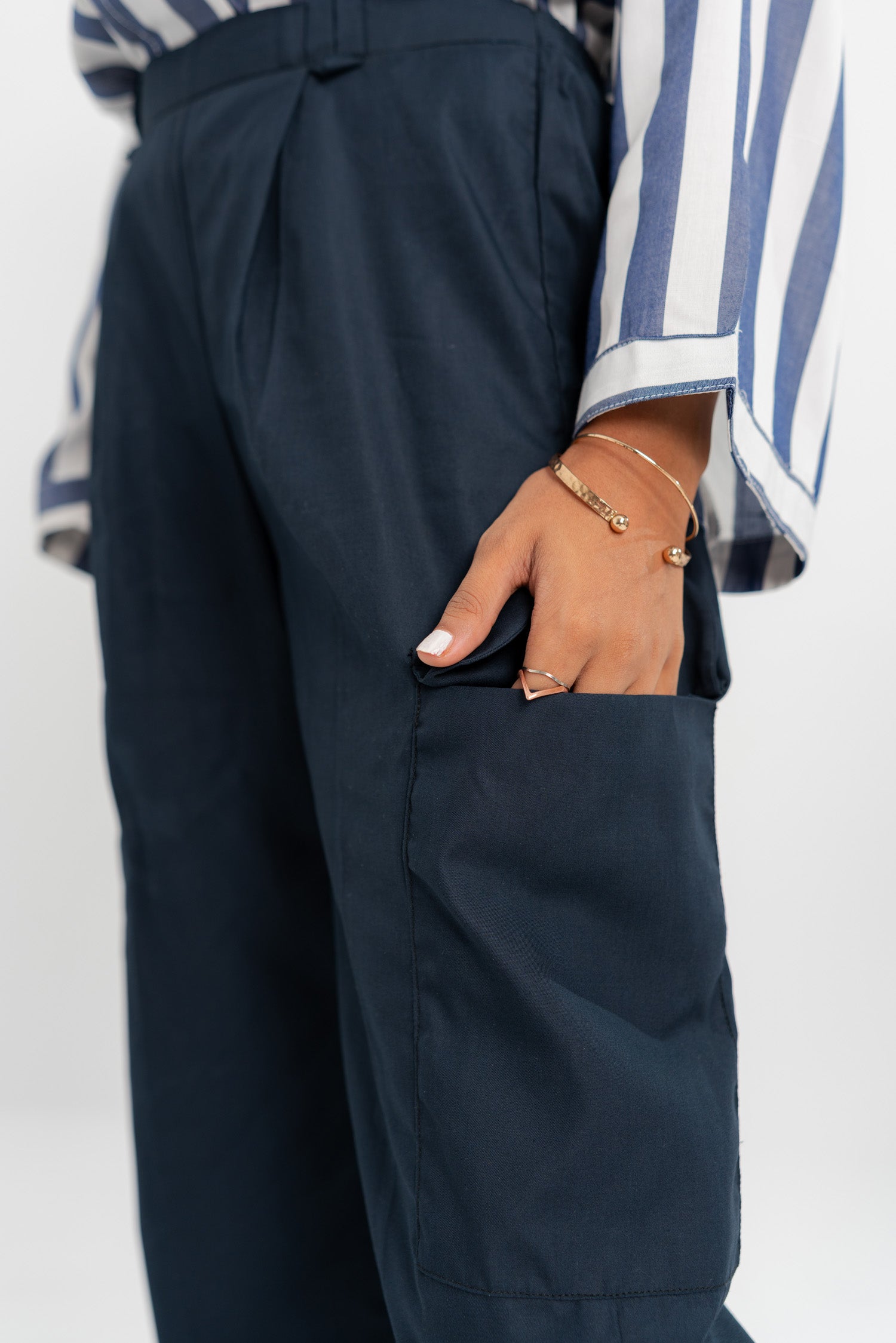 Navy Straight Fit Trouser - Hustle N Holla