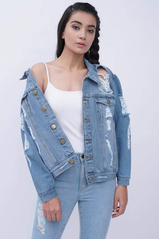 Oversized Minor Fault Denim Jacket - Hustle N Holla