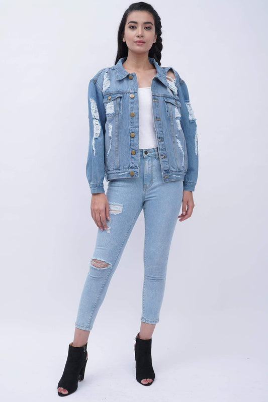 Oversized Minor Fault Denim Jacket - Hustle N Holla