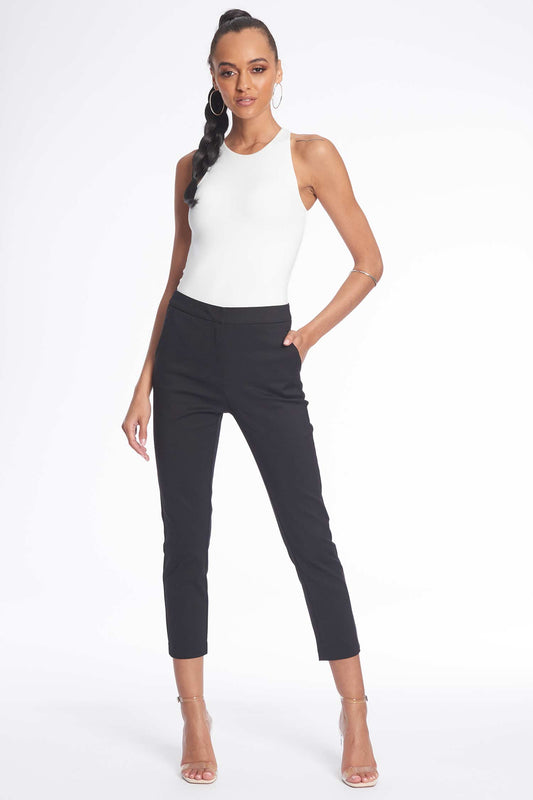 Black Midrise Skinny Fit Trousers - Hustle N Holla