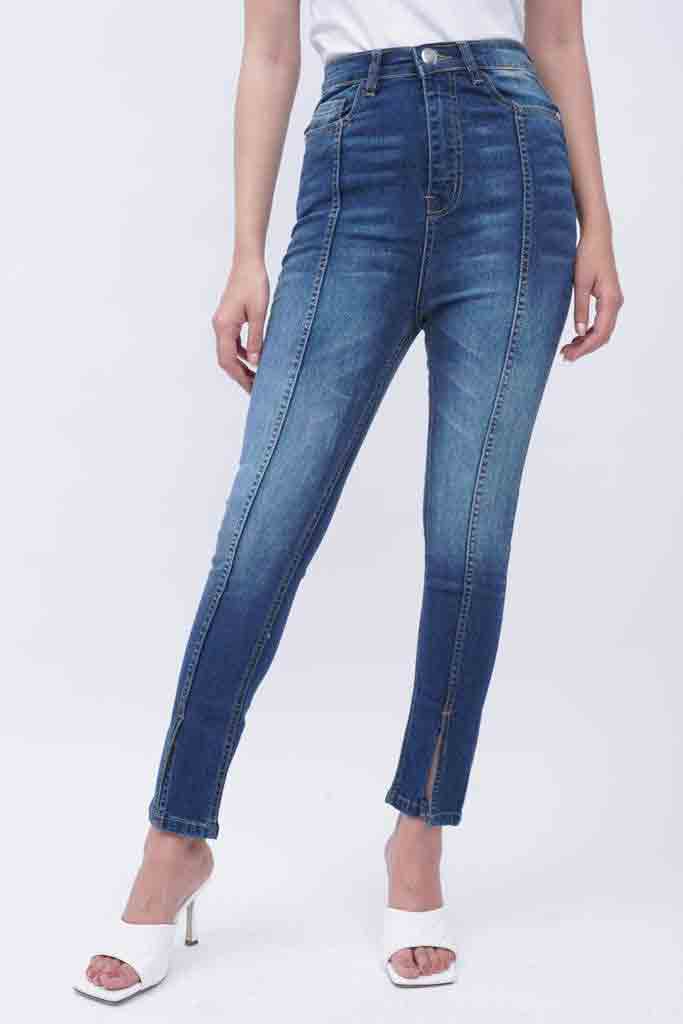 Split Hem Jeans - Hustle N Holla