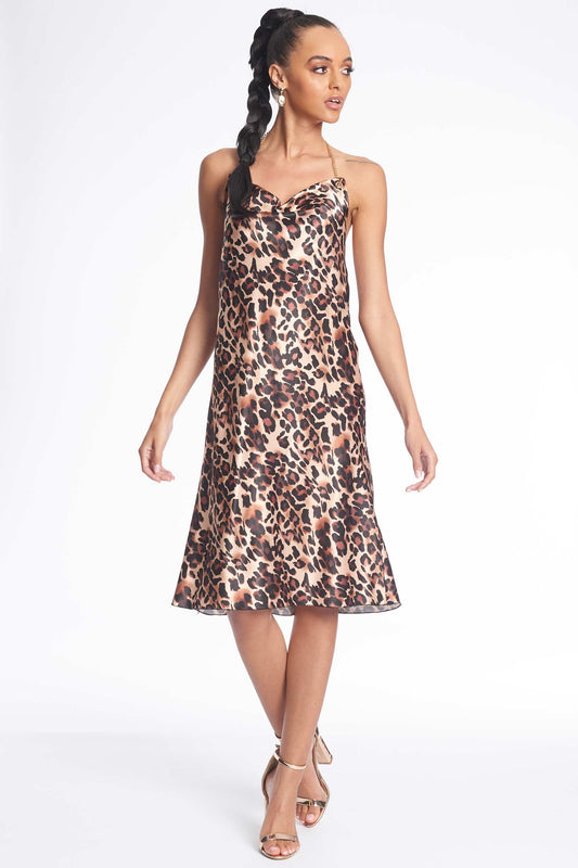 Leopard Print Slik Dress