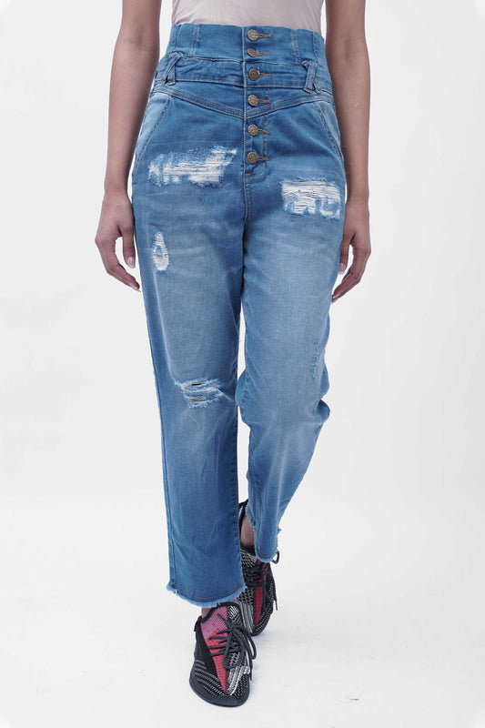 Kaia Distressed Minor Fault Jeans - Hustle N Holla