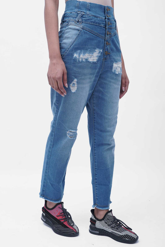 Kaia Distressed Minor Fault Jeans - Hustle N Holla